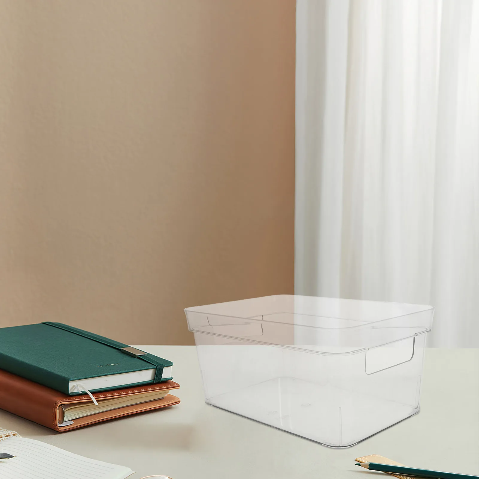 

Transparent Storage Box Large Capacity Pet Clear Stationery Organizer For Home Office Desktop Craft Supplies Bathroom