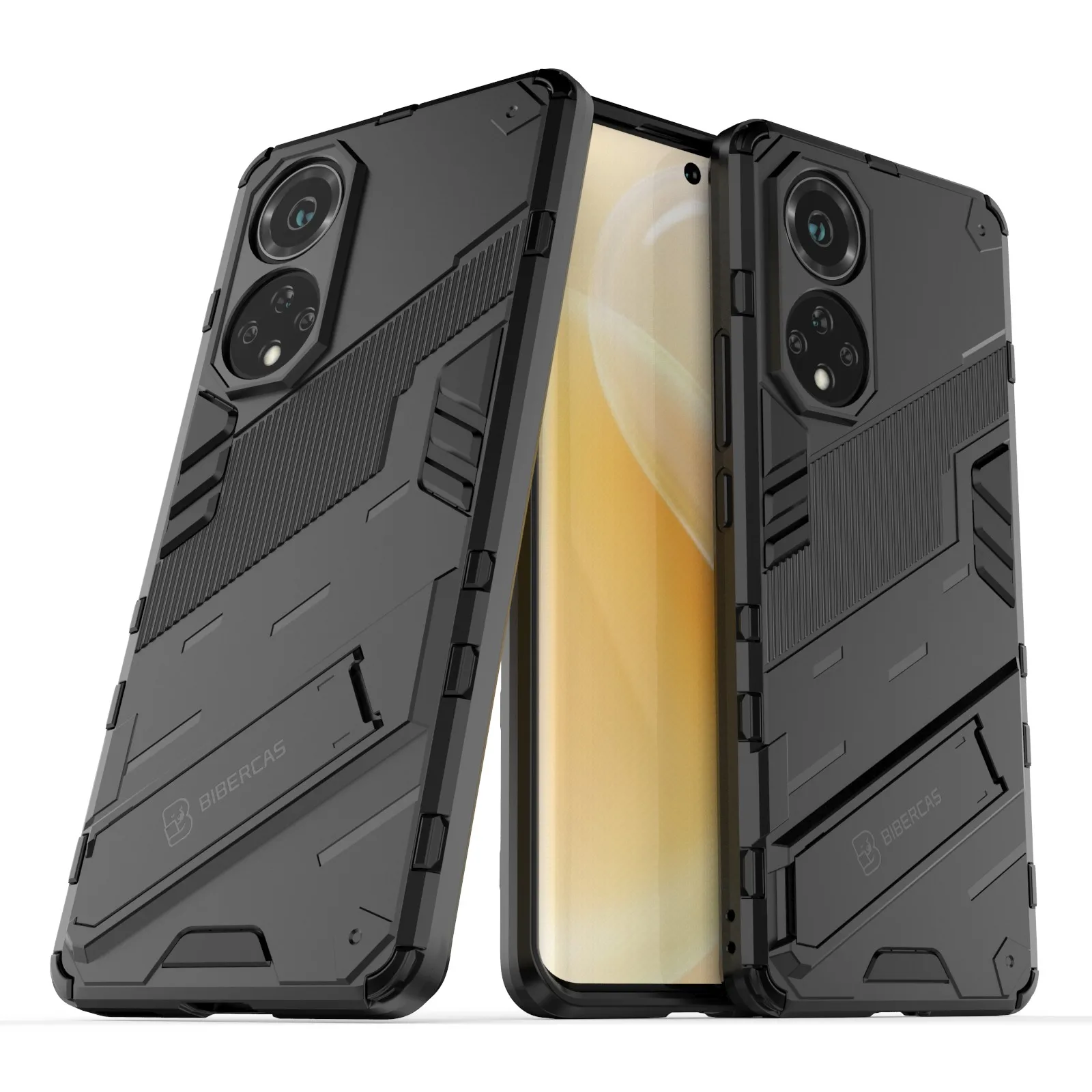 

Kickstand Anti-Scratch Anti-Drop Stylish Dual Layer Hard PC Soft TPU Rugged Protective Phone Case for Huawei nova 9/ Honor 50 -