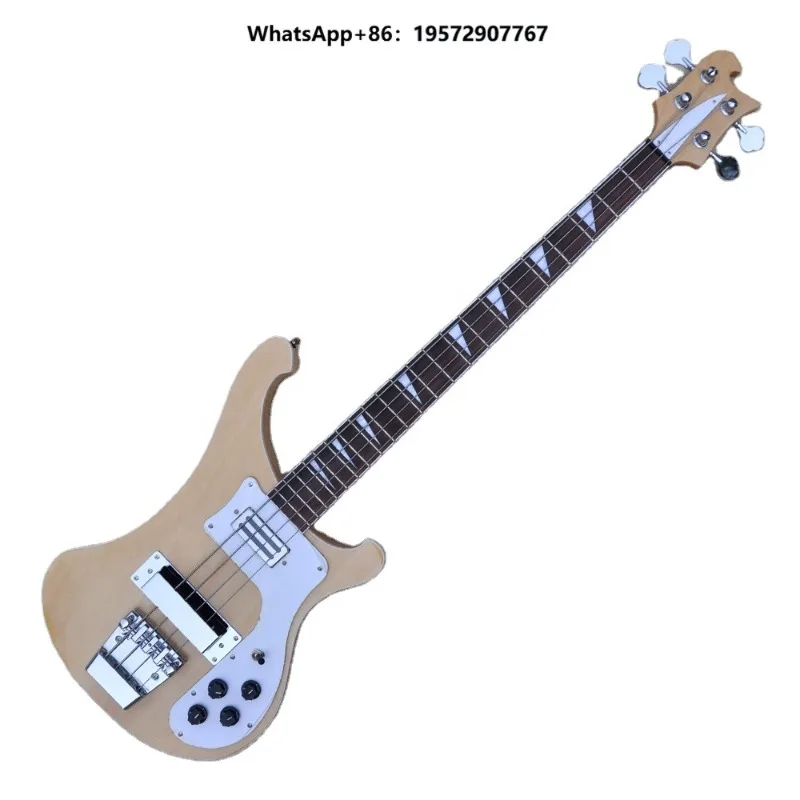 Factory Natural Wood Color Electric Bass Guitar with 4 Strings Bass