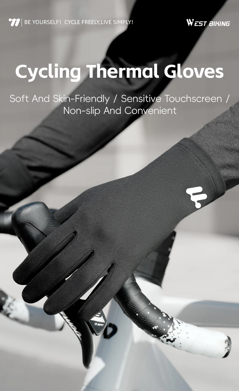 Guanti 2 in 1 impermeabili touchscreen e traspiranti da uomo per ciclismo e running Guanti 2 in 1 impermeabili touchscreen e traspiranti da uomo per ciclismo e running