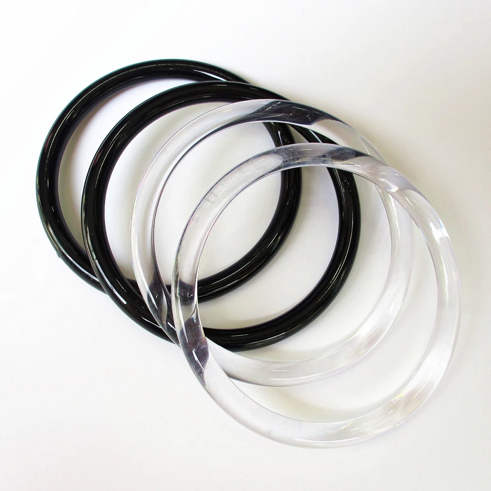 

2Pcs Round Plastic Bag Handles Transparent 10cm Inside Diameter DIY Handmade Bag Handle Rings Durable Eco Friendly Replacement