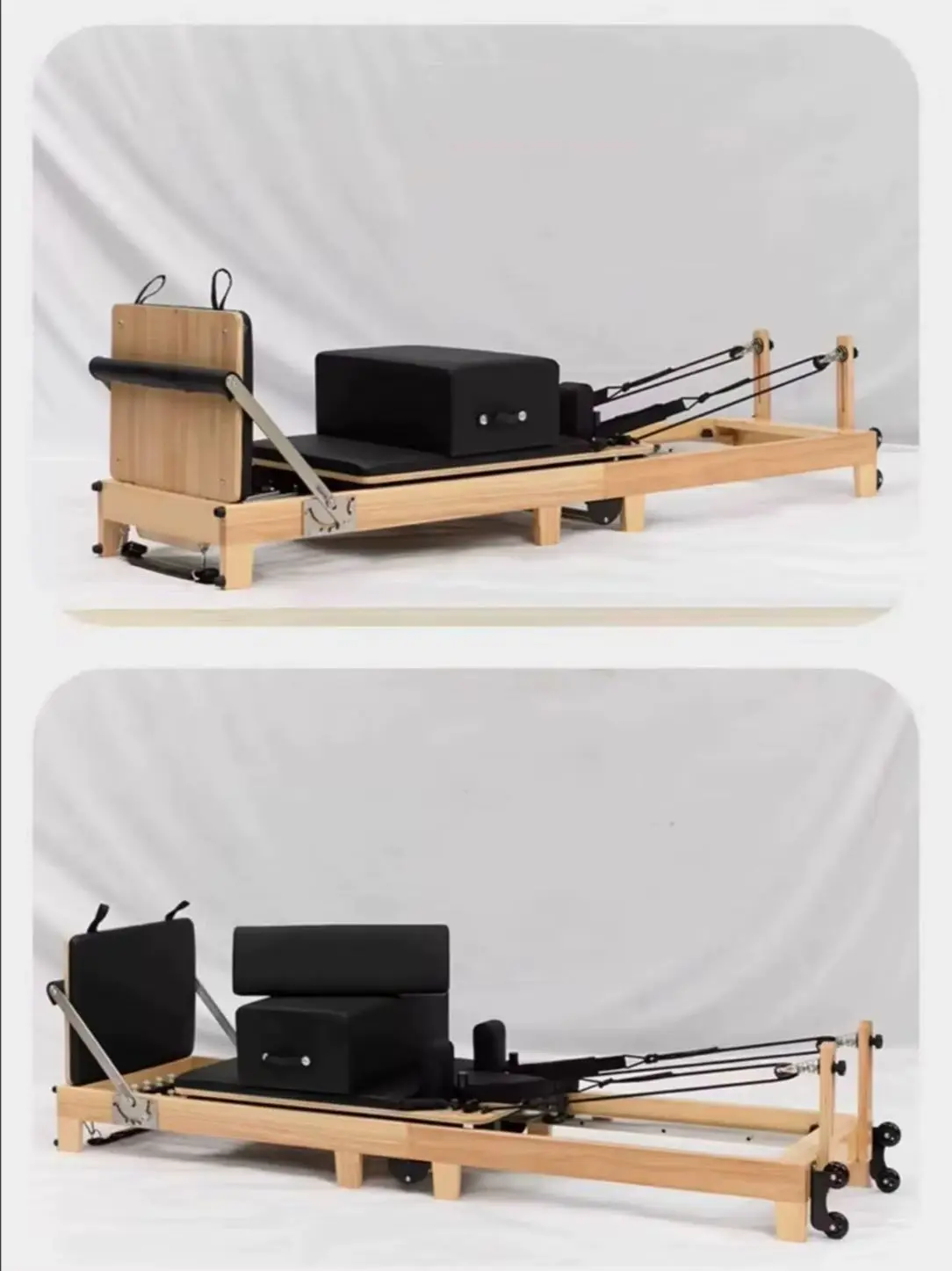 Afbeelding 7: Pilates trainingsbed, yoga trainings opklapbed, eikenhouten core bed