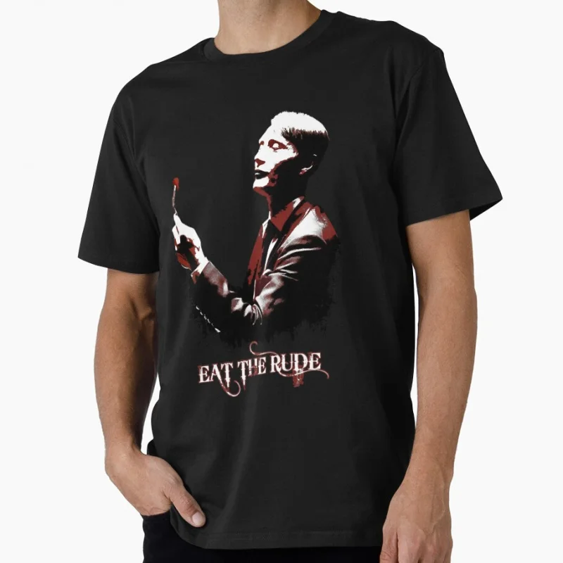 

Eat the Rude Vintage Social distancing Horror movie The Cannibal Gourmet Killer Hannibal halloween Gift t shirt Large size Tops