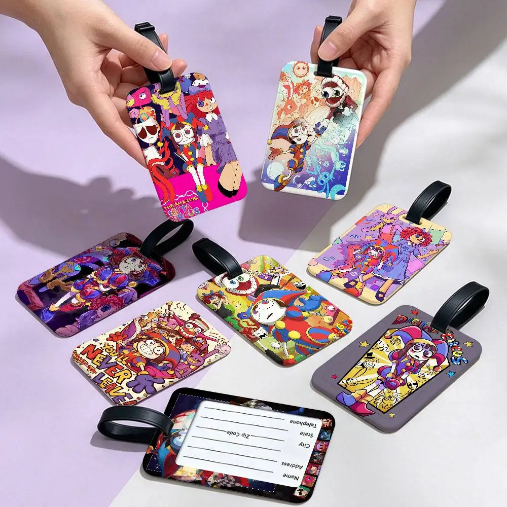 Animation A-Amazing D-Digital Circus Anti lost Travel Luggage Tag PVC ID Information Card Holder Baggage Label For Outdoor Trip