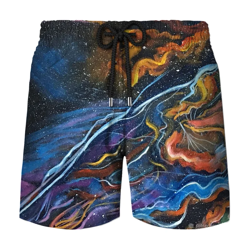 Pantalones cortos con grafiti para hombre, bañador de playa con pintura divertida, traje de baño de vacaciones Hawaianas, bañador fresco de hielo, novedad de 2023