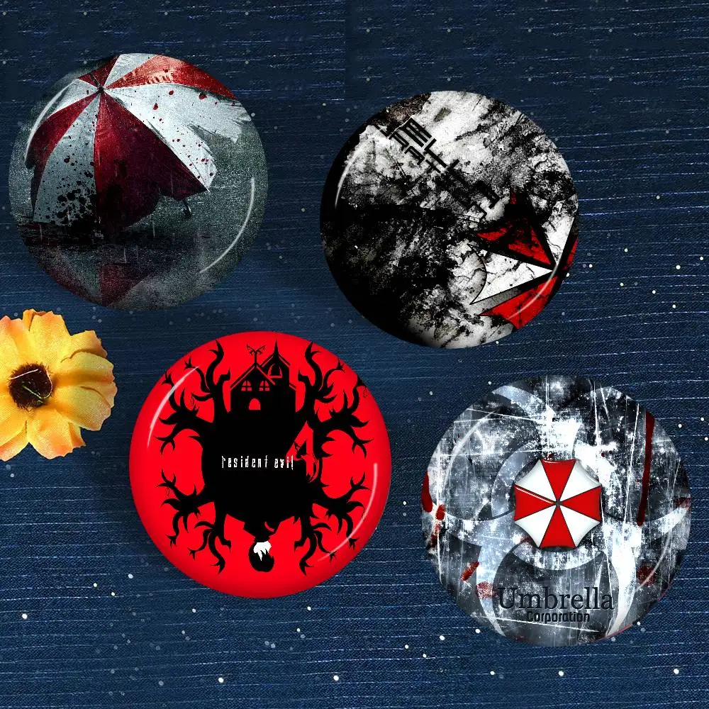 Resident Evil Umbrella Us Troops Cartoon Brooches Anime Badge Round Handmade Brooch Lapel Pins Jewelry for Backpack Clothes