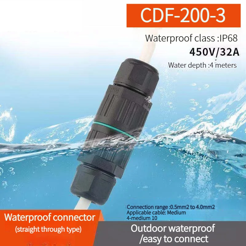 Electrical IP68 Waterproof Joint Wire Quick Connector 2/3 Pin LED Light Wiring Outdoor Rainproof Terminal