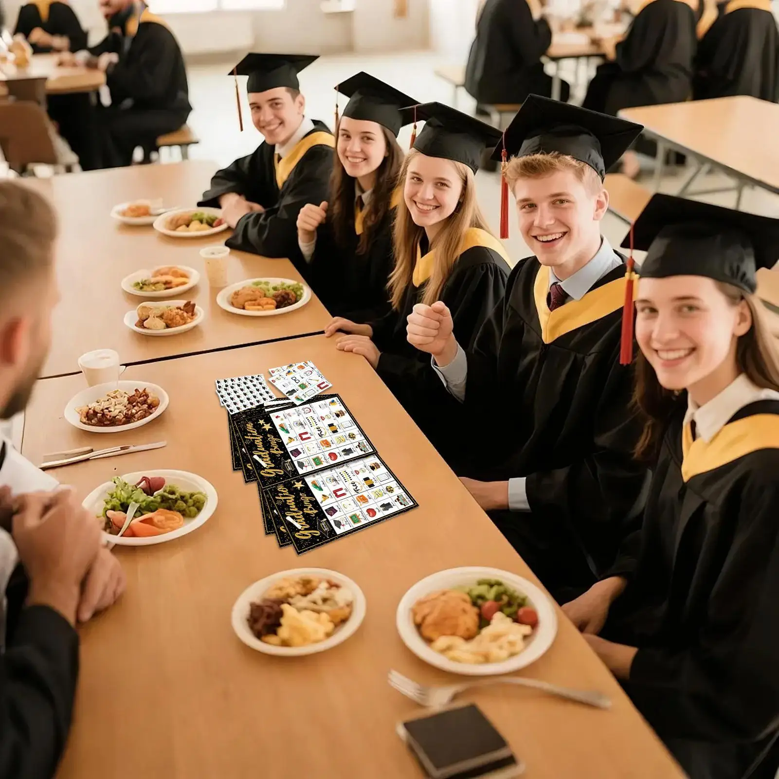 

Игра в бинго на выпускной для 24 игроков, принадлежности для выпускной вечеринки, игра для выпускников, для семьи, друзей, одноклассников, университета, колледжа