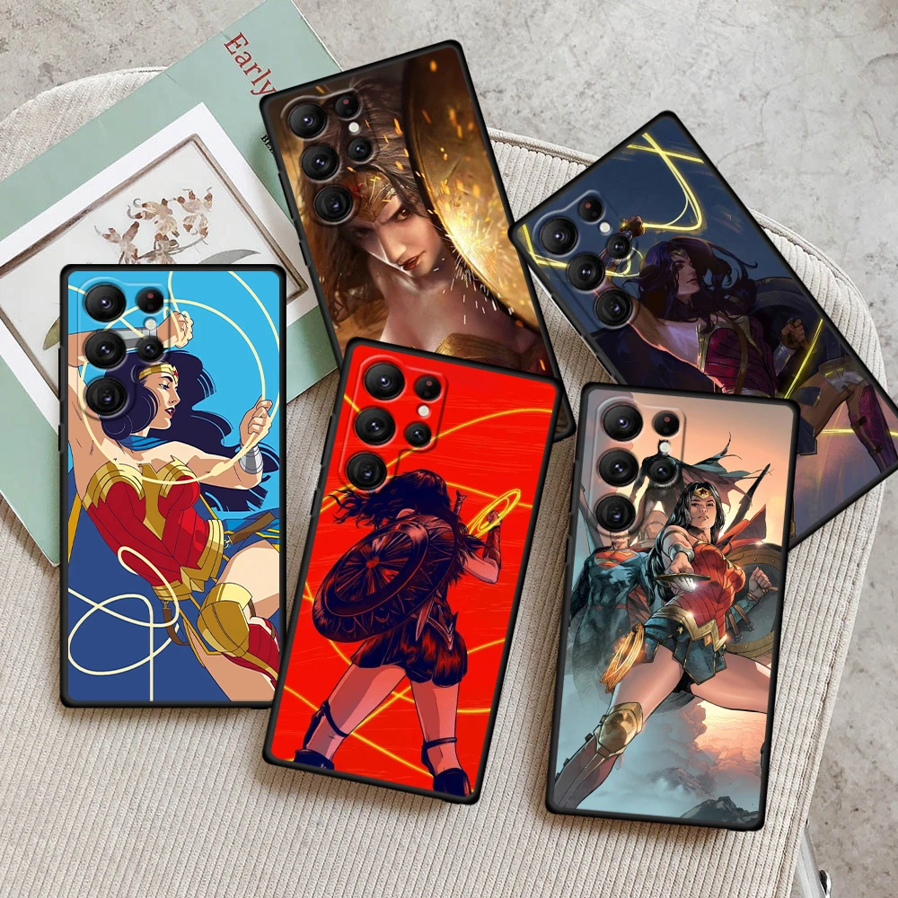 

Movie Wonders Womans Hero For Samsung Galaxy S24 S23 S22 S21 S20 FE S10 S10E Plus Ultra Pro Lite 5G Black TPU Phone Case