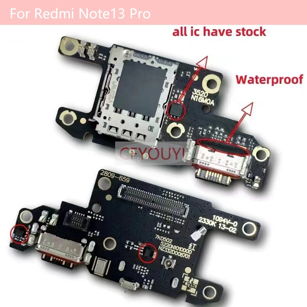 

For Xiaomi Redmi Note 13 Note13 Pro Plus Charging Port Board Dock Fast Charging Date Transmission Flex Cable