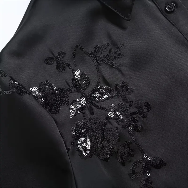 Embroidered Shirt Women Casual Loose Single Breasted Blouse 2025 New Summer Office Lady Fashion Solid Turn-down Collar Shirts