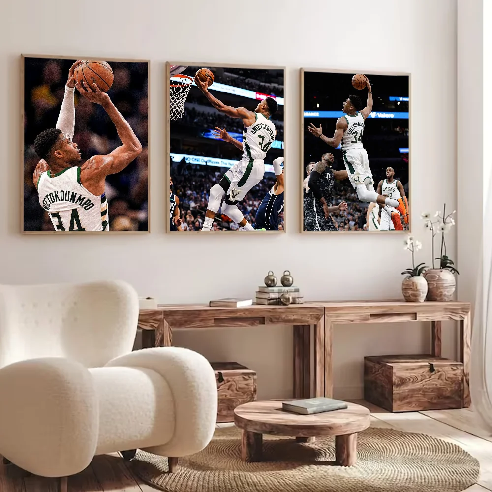 G-Giannis كرة السلة A-Antetokounmpo نوعية جيدة يطبع والملصقات مقاوم للماء ورقة ملصق مقهى بار الملصقات الجدار #5