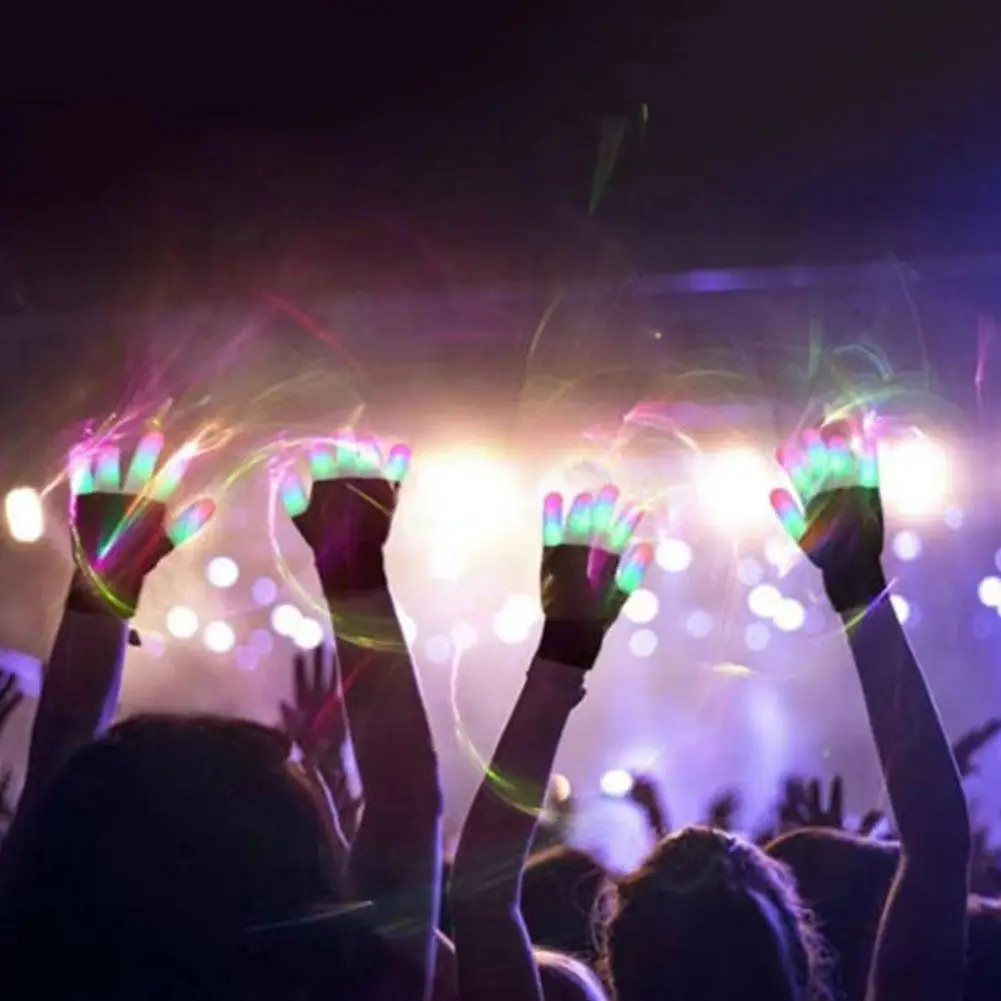 LED-licht knipperende handschoenen Glow in the Dark Dance Props Cheerleading speelgoedhandschoenen voor kinderen, volwassenen