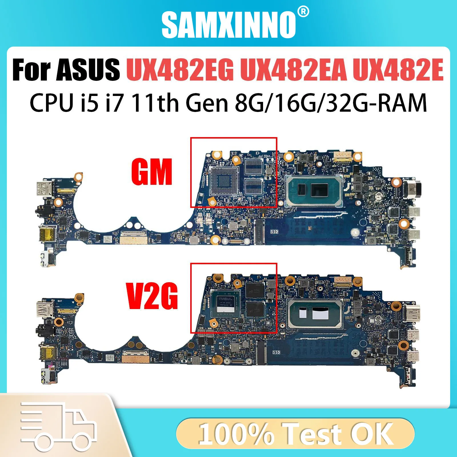 

UX482EG Mainboard For ASUS UX482EA UX482EGR UX482EAR UX482E BE482E BX482E Laptop Motherboard With i5 i7 11th Gen RAM-8G/16G/32G