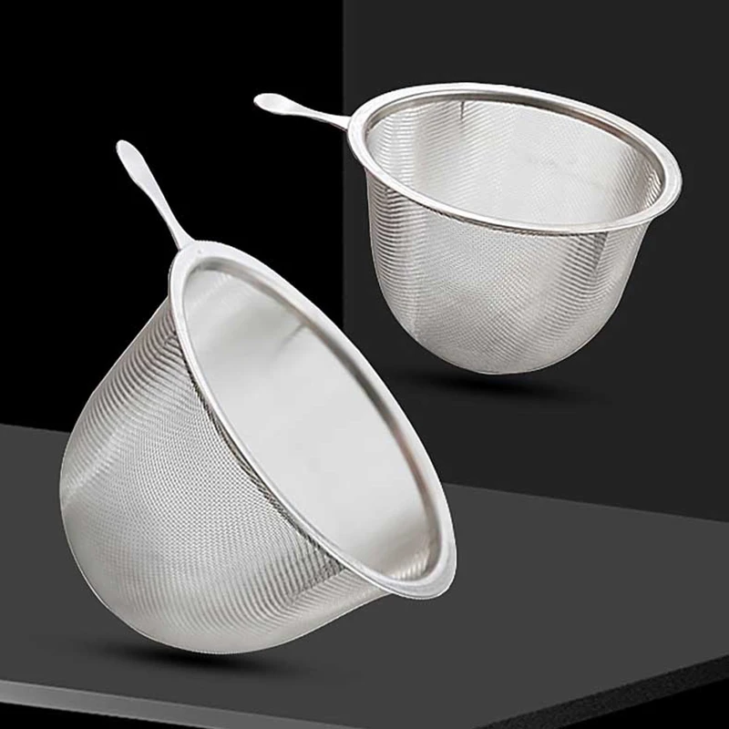 1Pc Fine Tea Strainer Filters Stainless Steel Mesh Tea Infuser Colander Reusable Teapot Infuser With Handle Tea Cup Filter