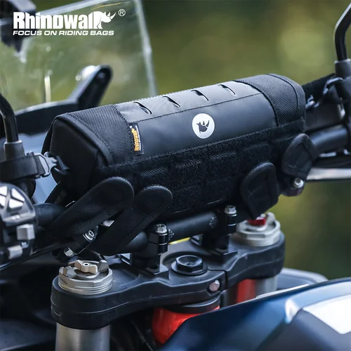Rhinowalk-Bolsa para manillar de motocicleta, bolsa frontal de almacenamiento Universal impermeable con sistema Melle para BMW1250ADV KTM890 CF450 Kawasaki