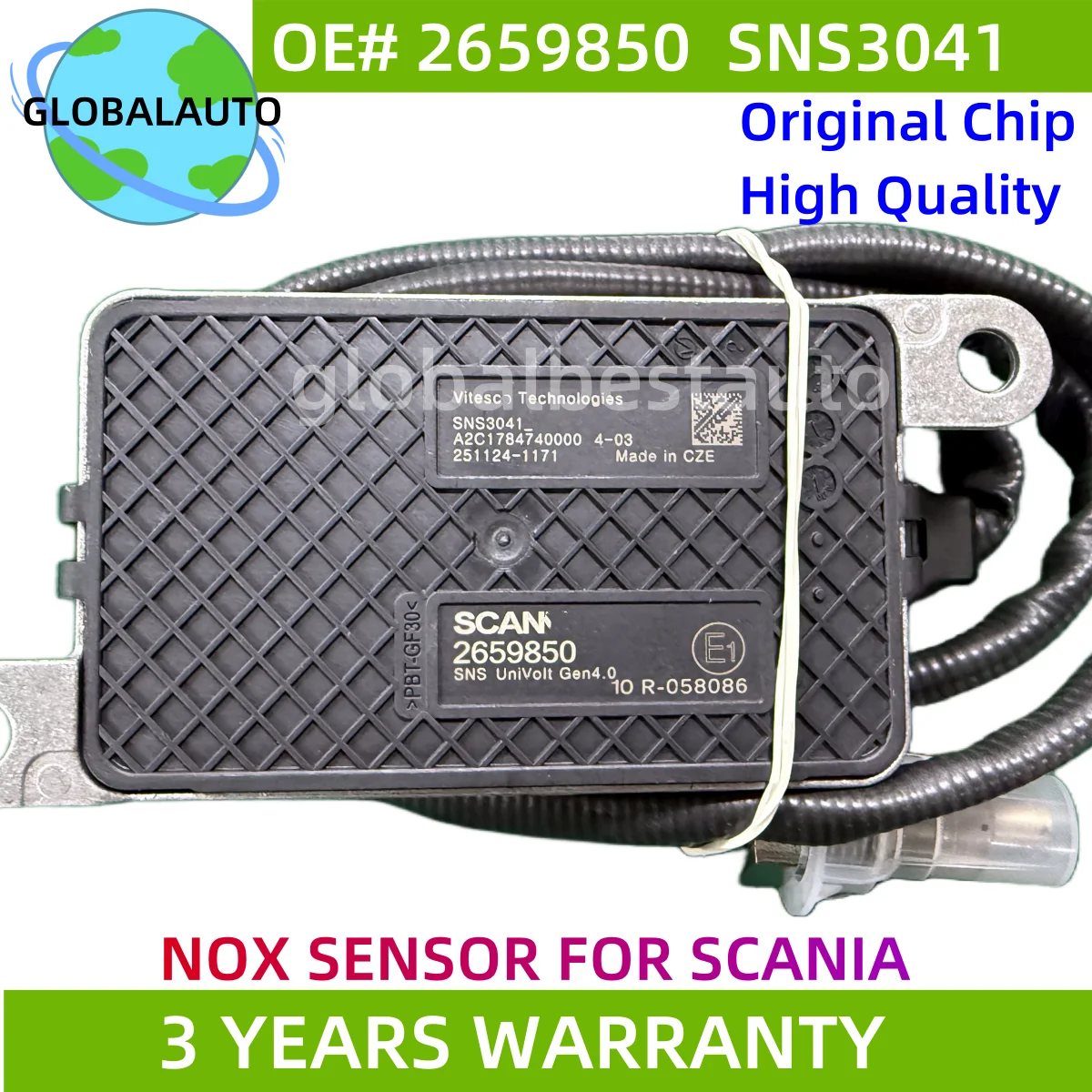 

In Stock 2659850 SNS3041 A2C1784740000 High Quality Nitrogen Oxide NOX Sensor 24V For Scania Serie G 2016- Euro 6 Truck