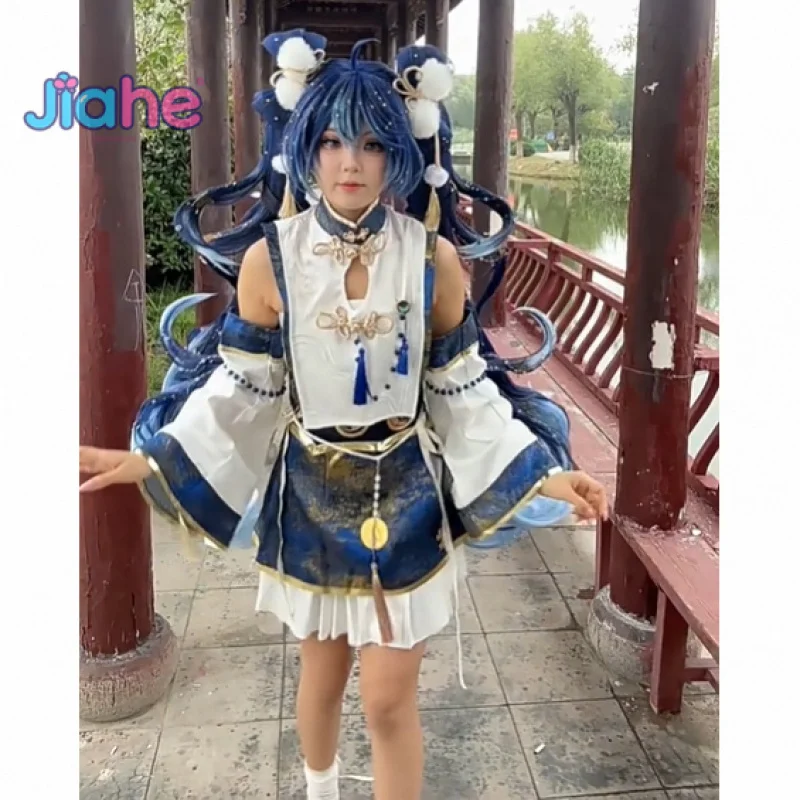 

Game Wuthering Waves IUNO Iuno Cosplay Costume Halloween Women's Elegant Chinese Cheongsam Dress Accessories Carnival Sweet Set