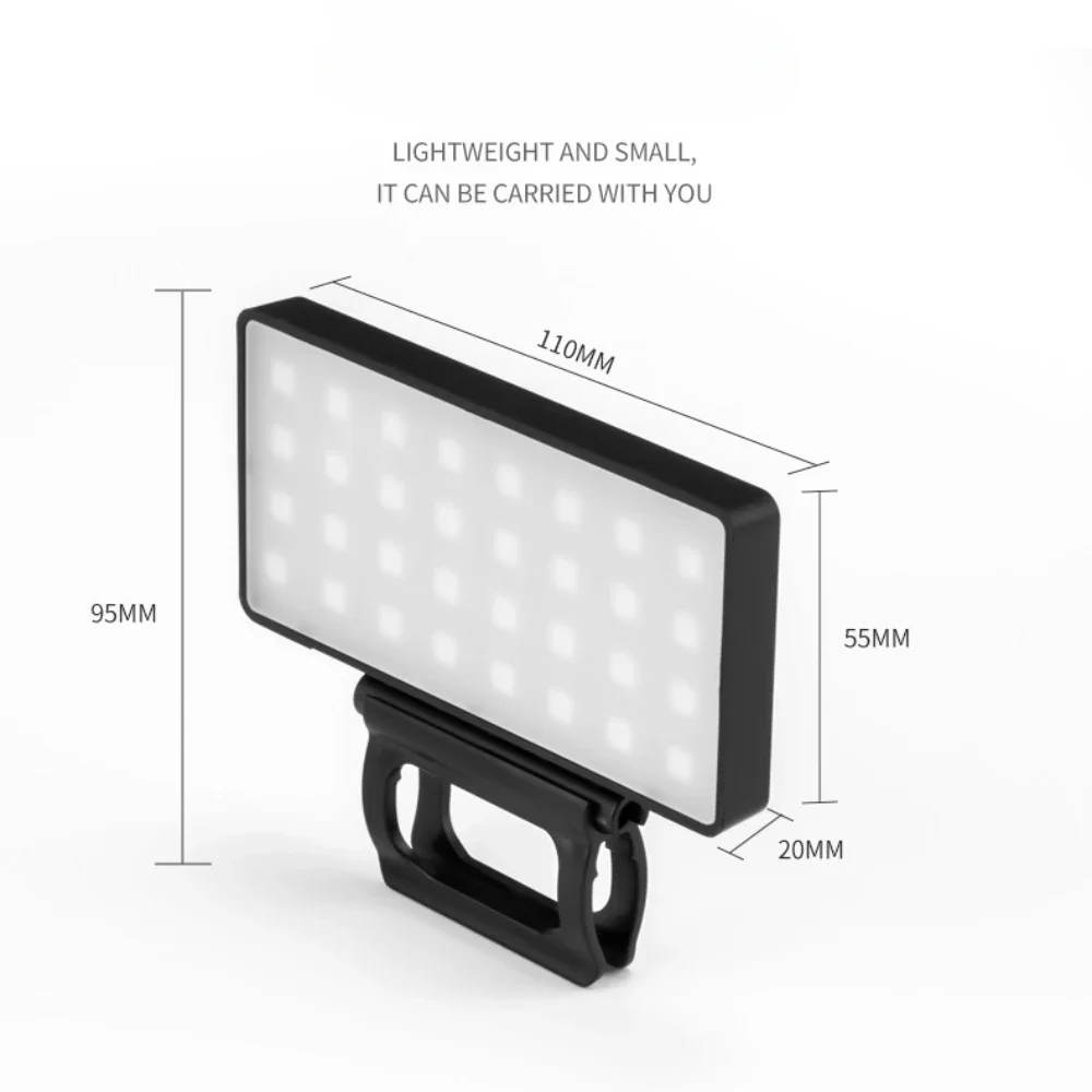 RGB Selfie Fill LED Light Clip per telefono cellulare ricaricabile luminosità regolabile fotografia illuminazione portatile per fotocamera Laptop