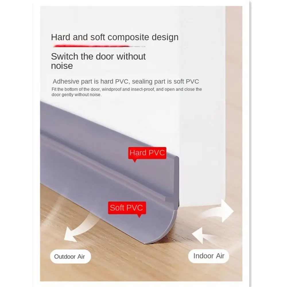 PVC Baru Pintu Bawah Segel Strip Fleksibel Weatherstrip Kedap Suara Pintu Draft Stopper Tahan Angin Pintu Jendela Cuaca Stripping