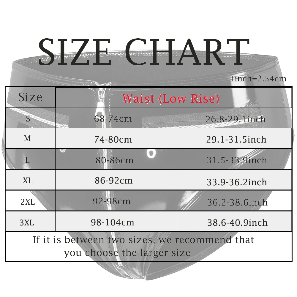 

Women's Zipper Crotch Lingerie Shiny Latex Panties Wet Look PU Leather Clubwear Underwear Erotic Ladies Briefs Sexy Underpants