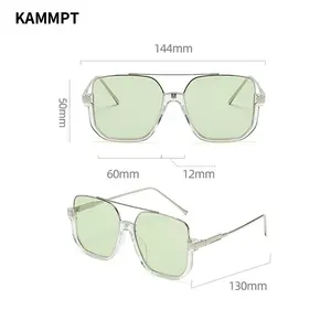 Kammpt Retro Metal Pilot -Sonnenbrille Mode Mode koreanische Frauenquadratschatten in Mode im Insignien der beliebten Marke UV400 Sonnenbrille 6 Hauptverkaufsangst - №5