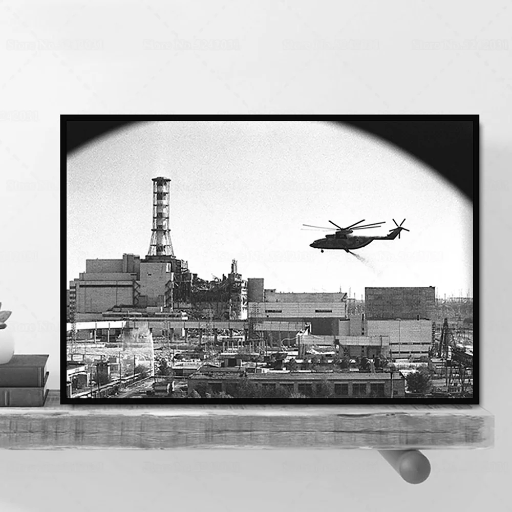 Chernobyl Poster Classic Scene Soviet Rescue Helicopter Print Nuclear Disaster 3.6 Roentgen Canvas Painting Decaoration