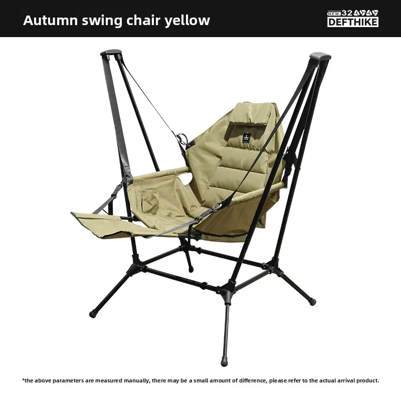 

Di Feike Outdoor Camping High Back Rocking Chair Blackened Portable Balcony Camp Aluminum Alloy Folding Swing Rocking Chair