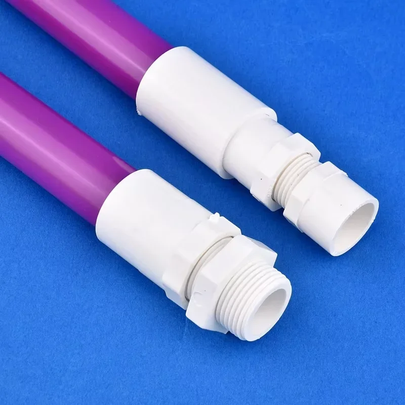 1/2"~2" White PVC Nipple Connector Double Male Thread Joint Garden Water Pipe Connector Aquarium Tank Adapter Tube Joint
