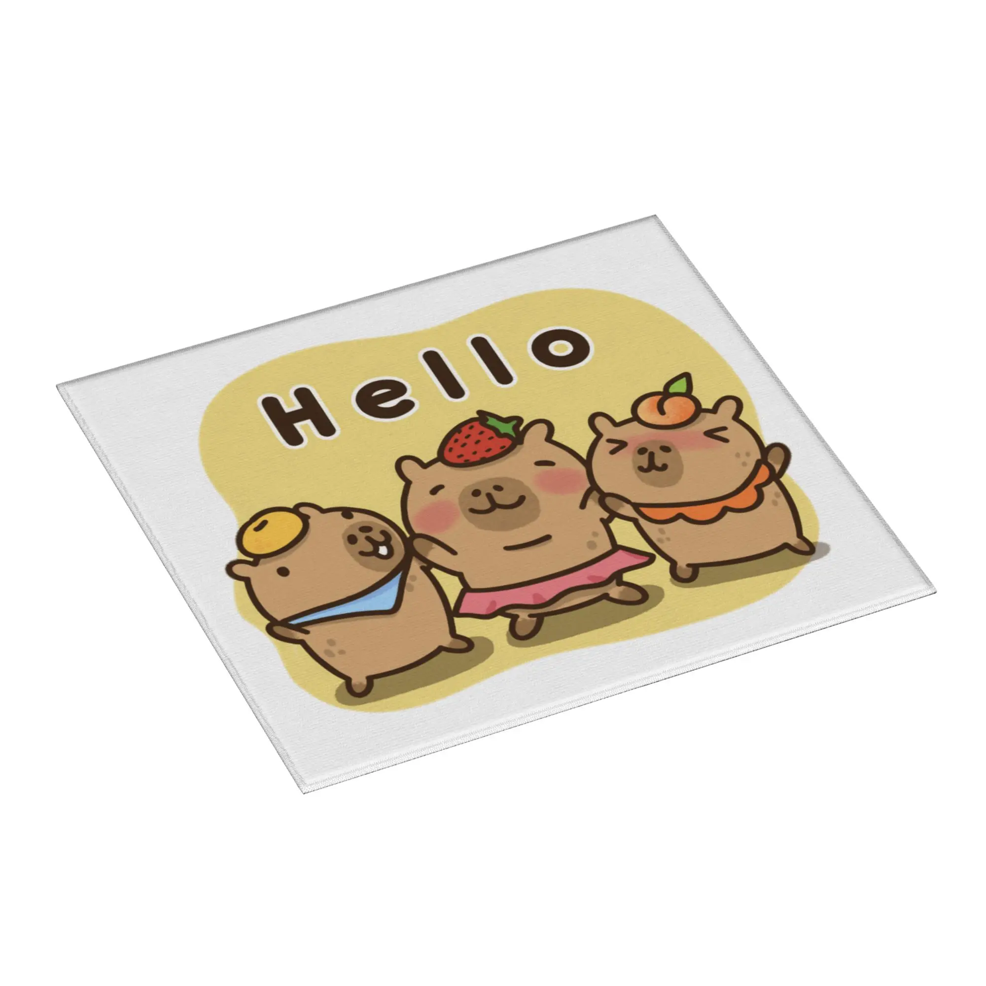 Drying Mat For Kitchen Cartoon Animal Pets Capybara Barware Tableware Oil Proof Reusable  Washable Kitchen Sink Drying Pad