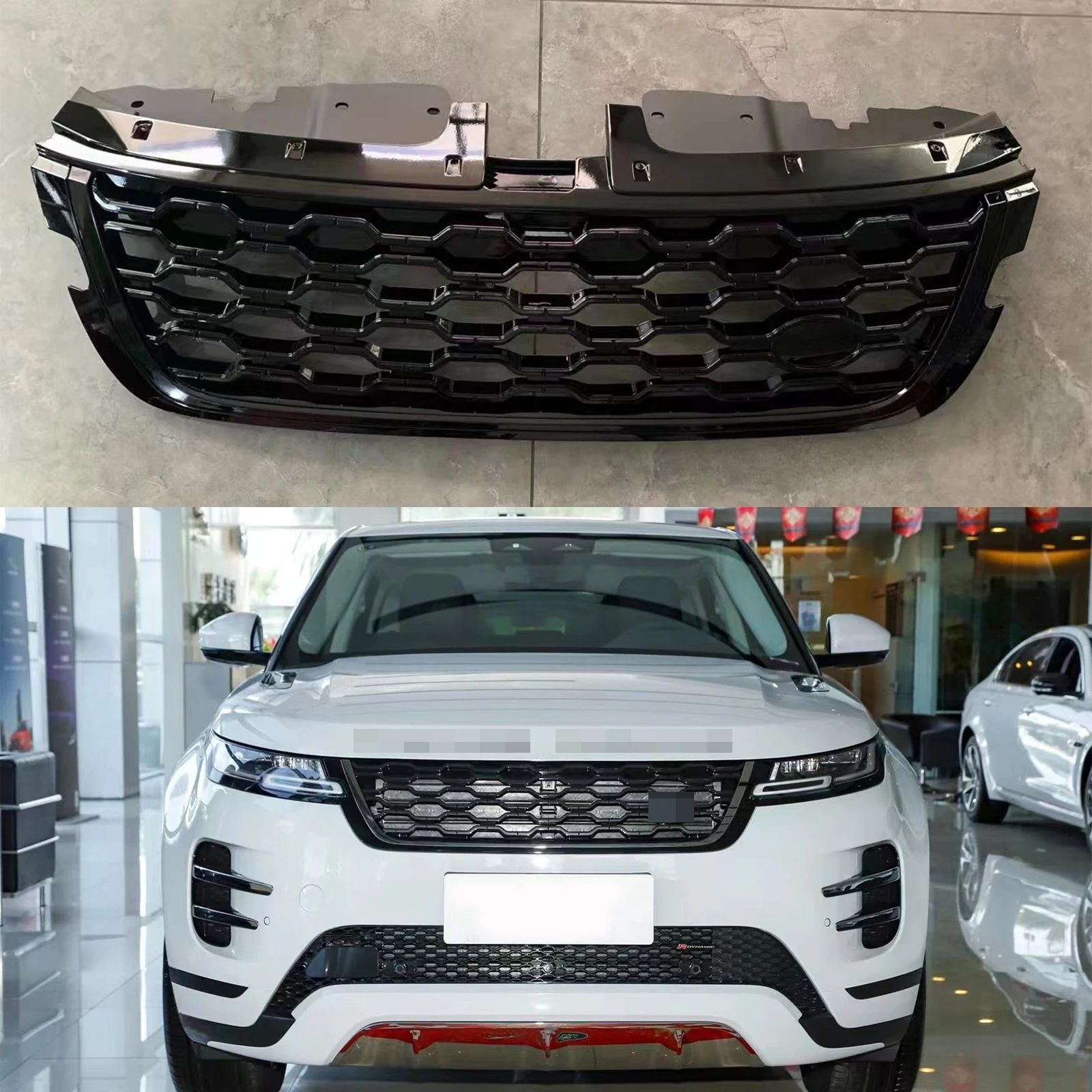 1Pcs Front Grille Mesh Vent Cover Grille Bar Fits for Land Rover Evoque 2021+