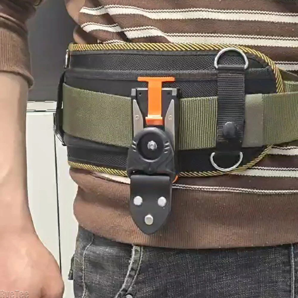 Tajima Tool Belt Buckle New Tool Bag Modification Accessory Stainless Steel Leather Quick Release Rotating Hook with Pouch