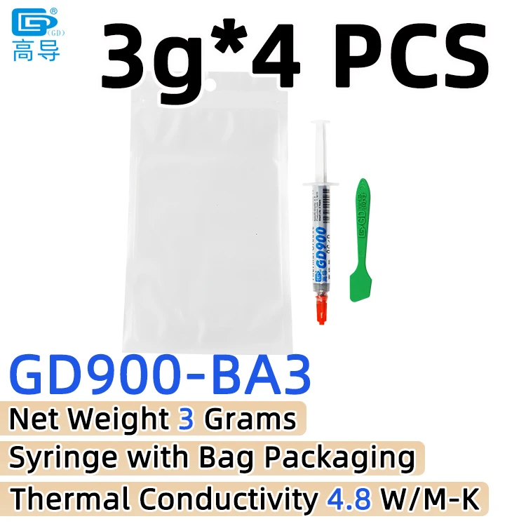Nettogewicht 1/3/7/15/30 Gram Grijs GD900 Thermisch Geleidende Vet Pasta Gips Koellichaam Commpound voor CPU LED SSY BAS BR BX CB