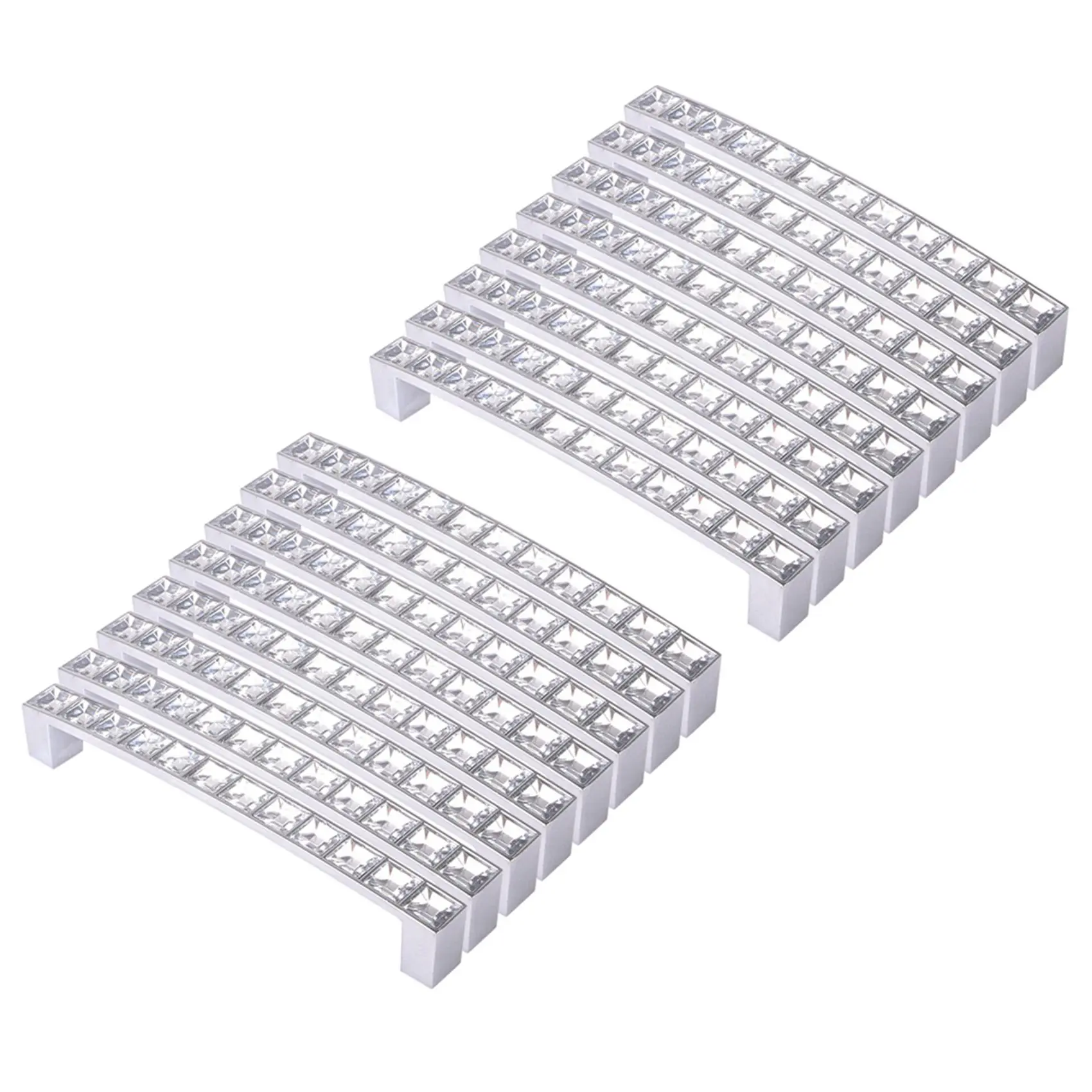 

ABBY-упаковка из 16 квадратных прозрачных кристаллов и стразов в европейском стиле, мебельная дверь, шкаф, шкаф, выдвижной ящик, ручки 128 мм