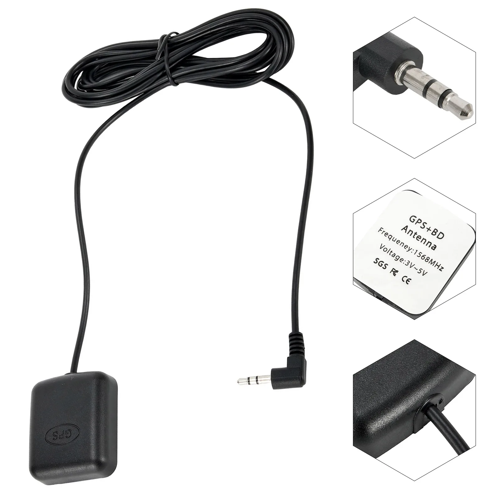 Car GPS Receiver Module Antenna 3.5mm Elbow For Cars/Trucks/SUVs Dash Cams Dash Camera -External GPS Car Replacement-Accessories