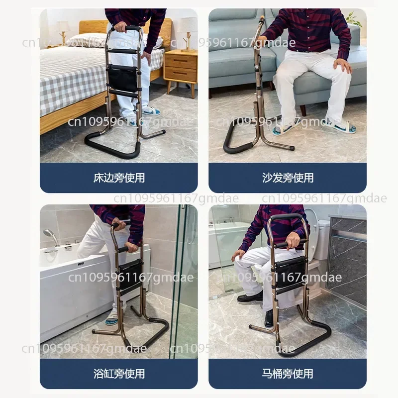 Good  can lift and move up aluminum alloy booster the bathroom non-slip non-punching toilet armrest