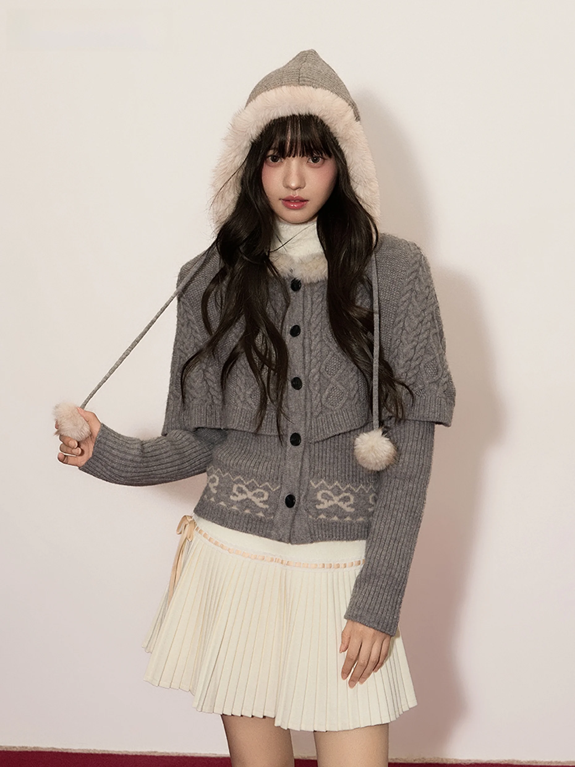 

Slimming Faux Fur Collar Cardigan Sweater Umoumo Urmom Cozy Knitted Wrap Sle Long Sve Winter Warm Thermal Faion Women'...
