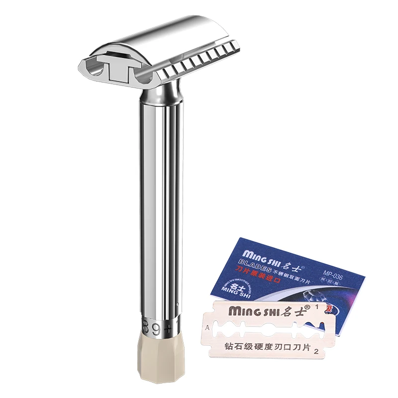 Adjustable Double Edge Shaving Safety Razor Shaver Blades Zinc Alloy Chrome Razors With 5 Blades