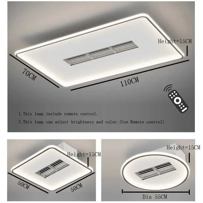

Новинка, безвентиляторный потолочный светильник, настенный вентилятор для спальни, современный простой кондиционер для ресторана, потолочный светильник с дистанционным управлением
