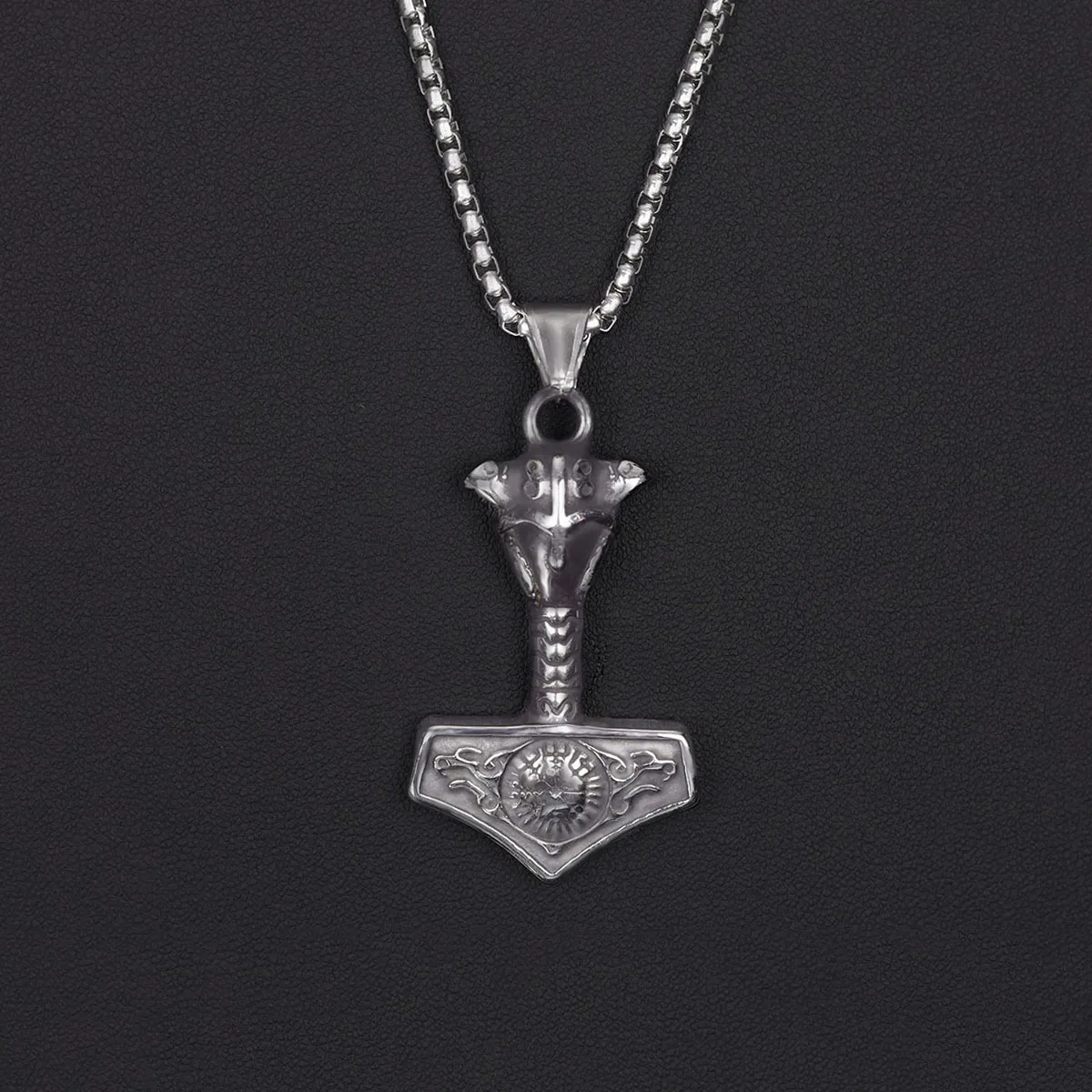 Collier Viking en forme de marteau de Thor, pendentif nordique Mjolnir avec corbeau celtique Pprédéterminée, amulette