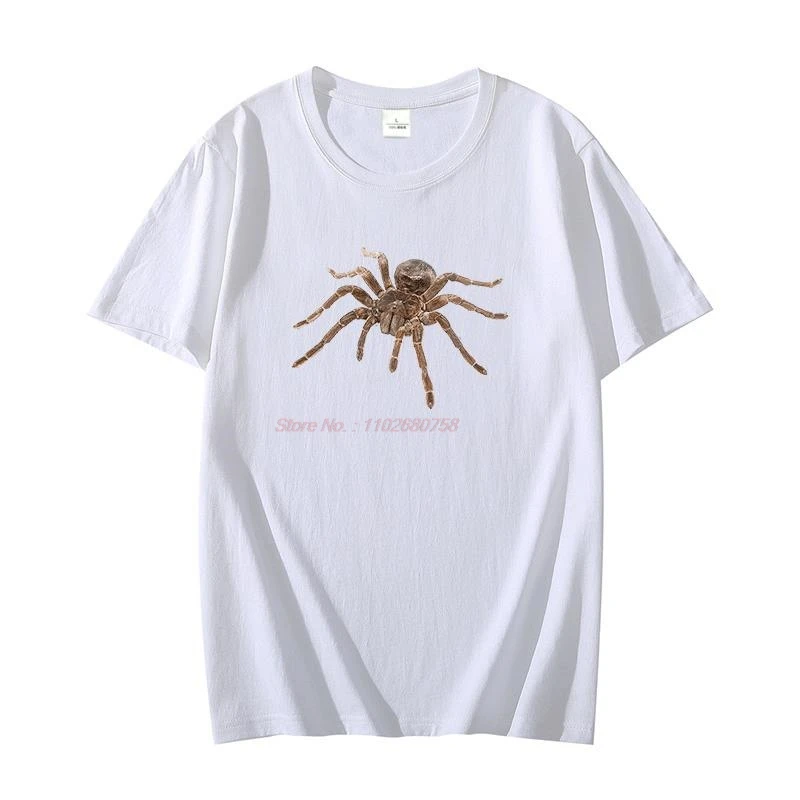 Creepy Tarantula Spider Horror Funny Unisex graphic t shirts Tee Top short sleeve t-shirts oversized t shirt Cotton T-shirt