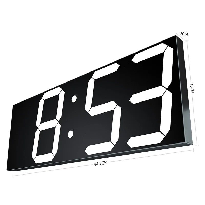 ChuHan Oversize LED Display Wall Clock 3D Big Screen Digital Timer 6 Digits Digital Stop Watch Remote Control Unique Alarm Clock