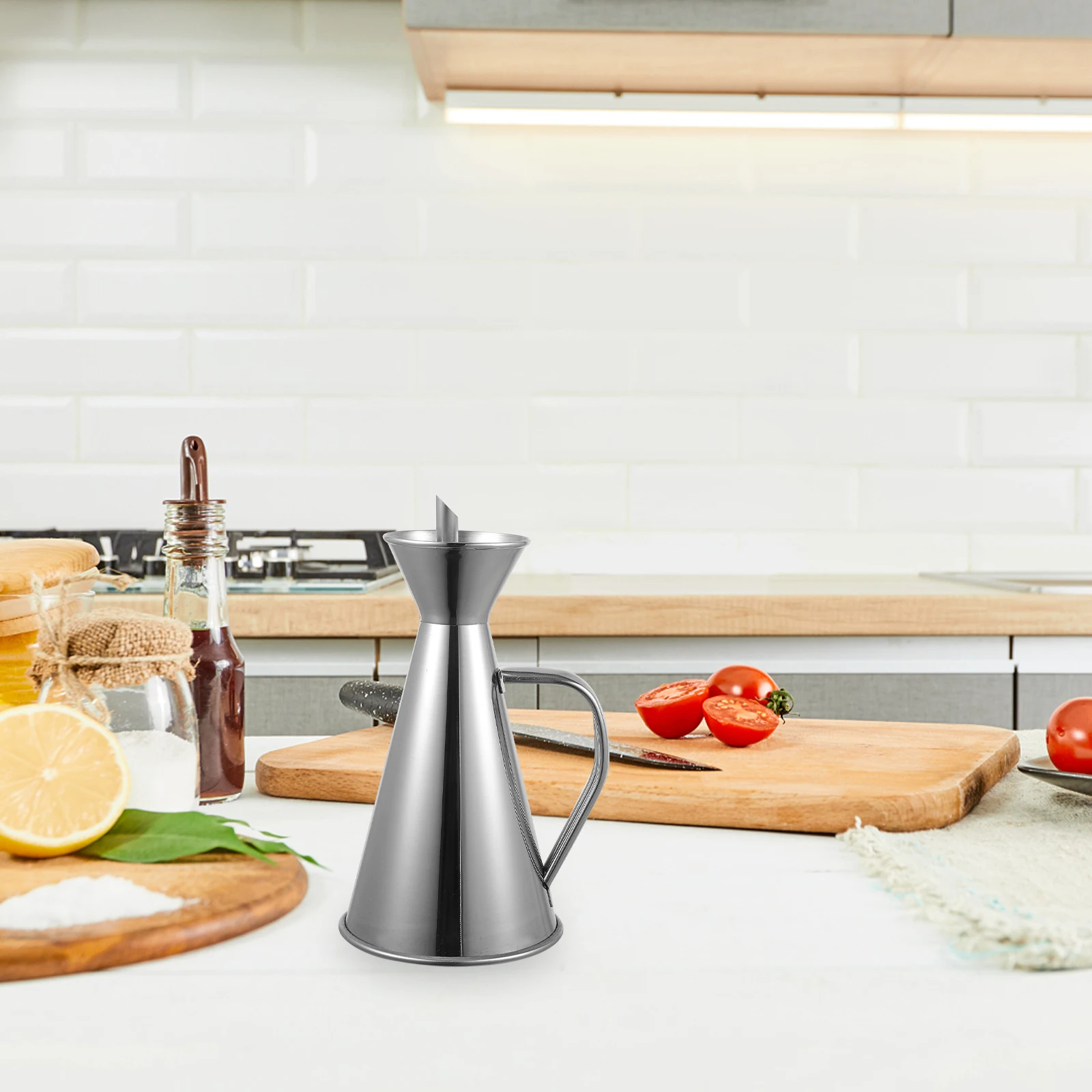 

250Ml Stainless Steel Leakproof Oil Dispenser Bottle Non Drip Pourer for Kitchen Oil Vinegar Soy Sauce Container