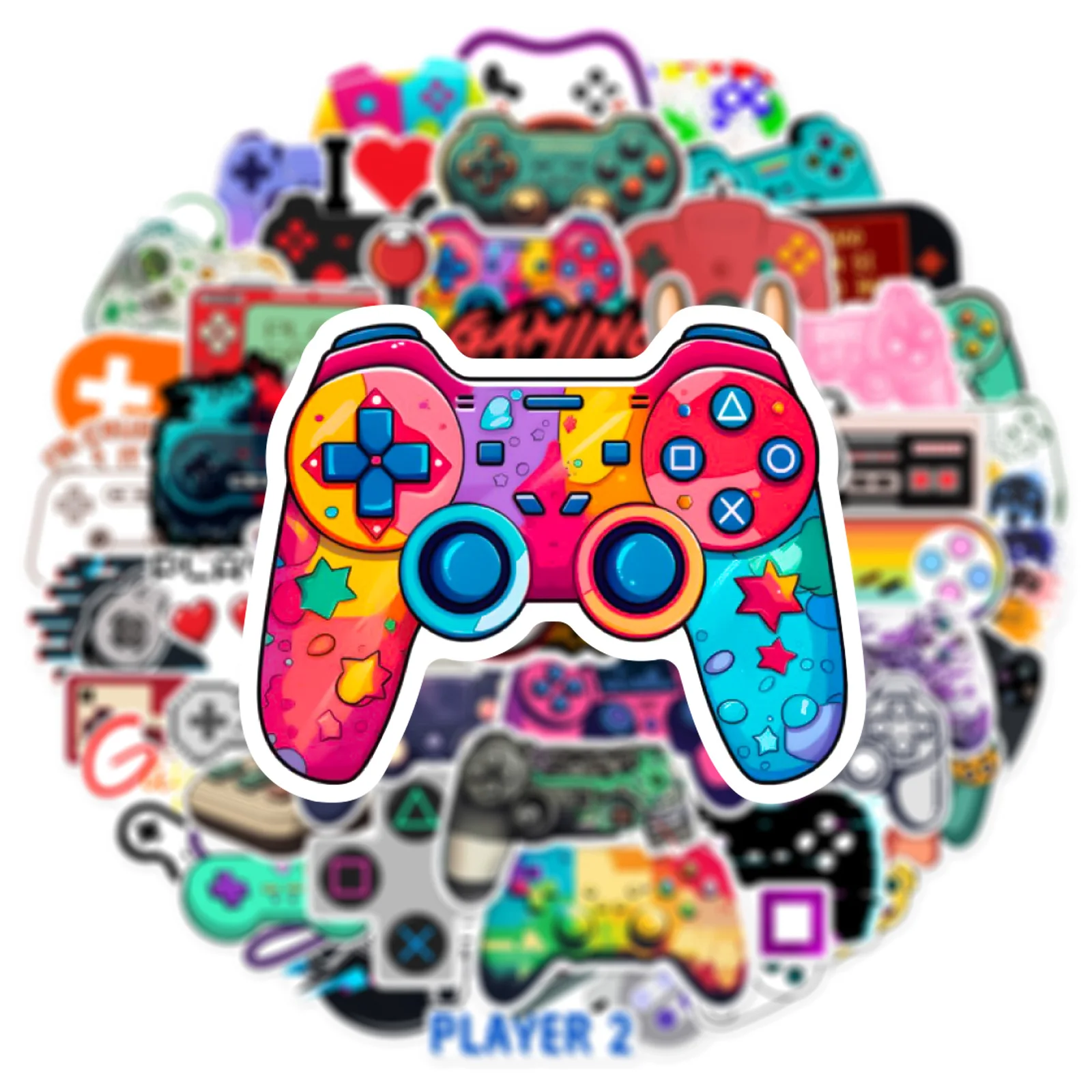 10/25/50pcs Gamepad Joypad Graffiti Stickers for DIY Scrapbooking Phone Laptop Pad Guitar Suitcase Car Skateboard Helmet Bottle