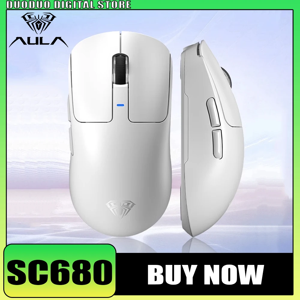 

Aula Sc680 Wireless Mouse 8k Return Paw3395 Sensor Tri Mode Bluetooth E-Sports Gaming Mouse Gamer Accessory For Gamer Office