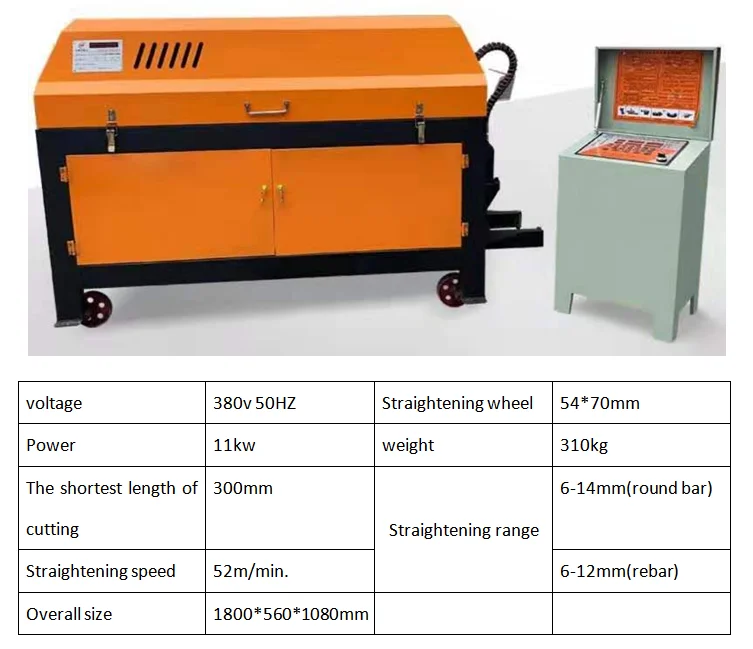 high efficiency automatic steel wire straightening and cutting machine metal rebar cutter and straightener customized