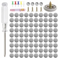 Kit 90 Grey Staples, Screwdriver, Measuring tape, Colored needles, For repairing the car roof and decorating the upper