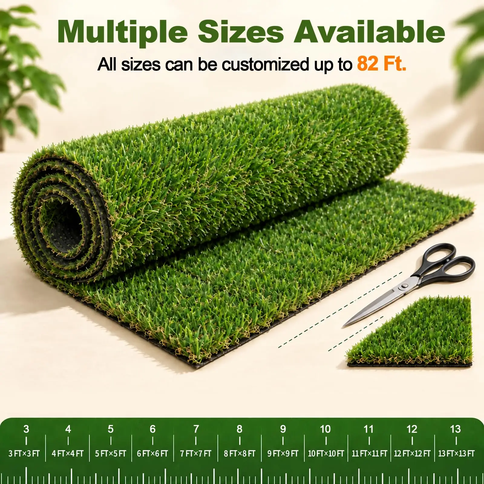 Artificial Turf Grass 3 X 24 ft, Fake Grass with Drainage