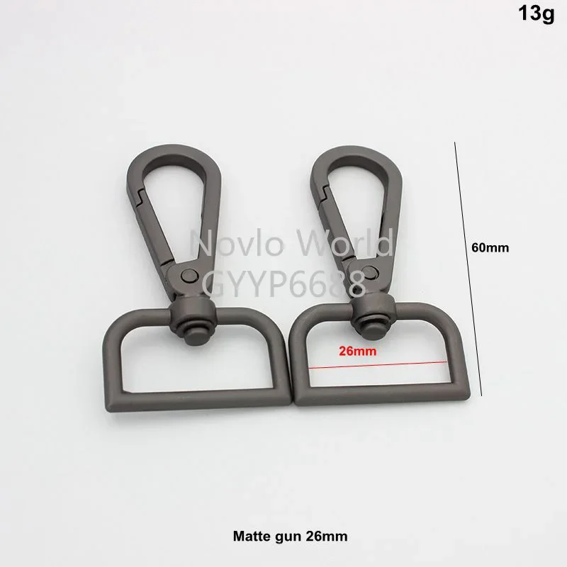 Nolvo World 20 pcs 13-16-19-26-32-38mm Matte gun Buckle Metal Clasp Hook Swivel Snap Fashion Clips Metal Buckle