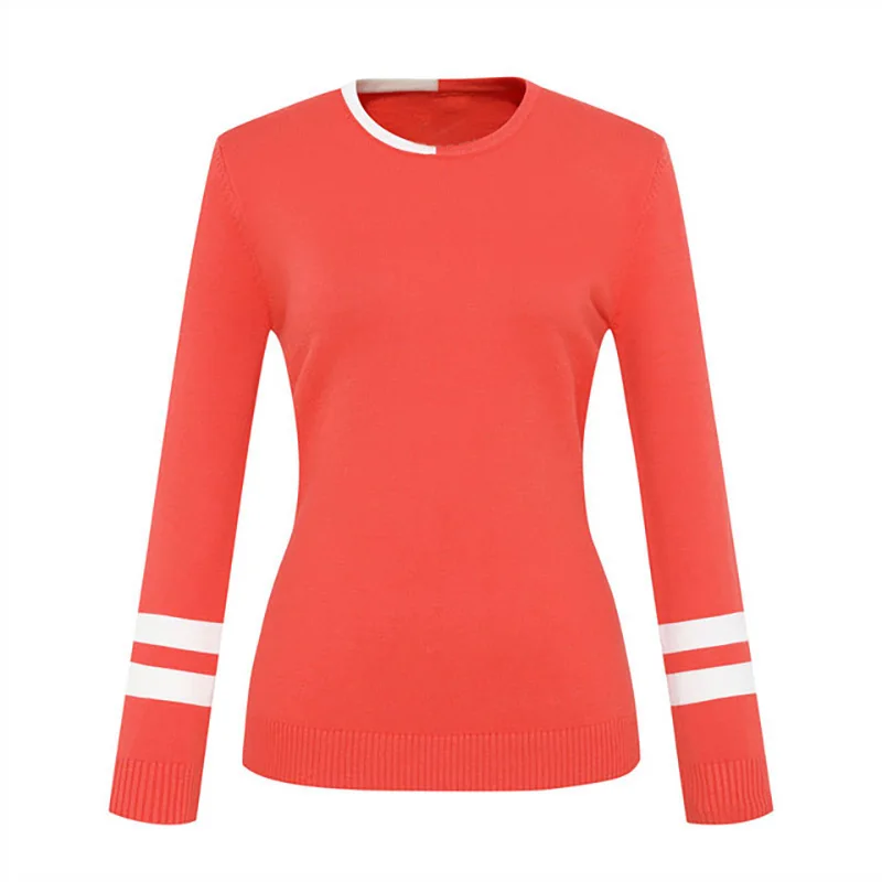 

Осень/зима, новый женский уличный свитер для гольфа, удобный универсальный свитер с круглым вырезом и длинными рукавами, пуловер, вязаный топ